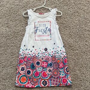 Hype Kids Fiesta Dress - White with Multicolor Accents